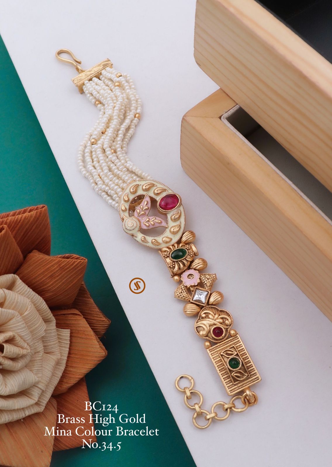 Wedding Wear Brass High Gold Mina Colour Bracelets
